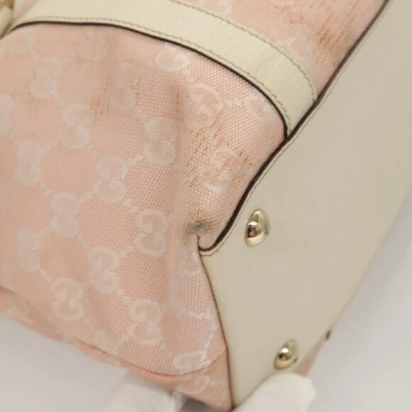 GUCCI GG Canvas Hand Bag Gold Pink 141470 Auth 127877 - Picture 5 of 16